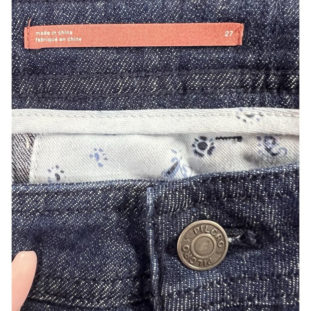 pilcro anthropologie size 27 denim cargo jeans Wide Leg blue Zipper - Picture 9 of 12